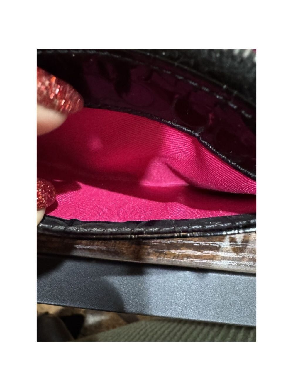 Coach Signature Embossed Patent Leather Mini Skinny - Picture 5 of 7